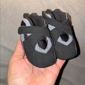 Nike Jordan Infant Black and Gray Hook-and-Loop Soft Walkers